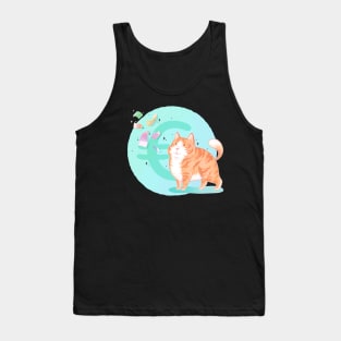 Euro-cat (version with turquoise background) Tank Top